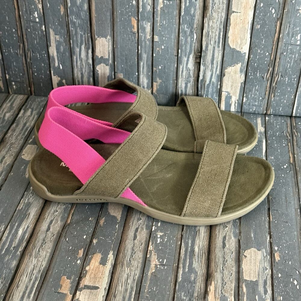 Merrell District Mendi Backstrap Sandals Womens 5 Olive Green Pink